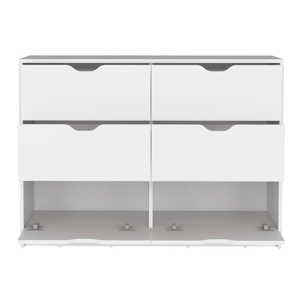 42" White Wood Six Drawer Double Dresser HomeRoots