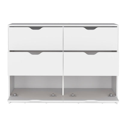 18" White Wood Five Drawer Dresser