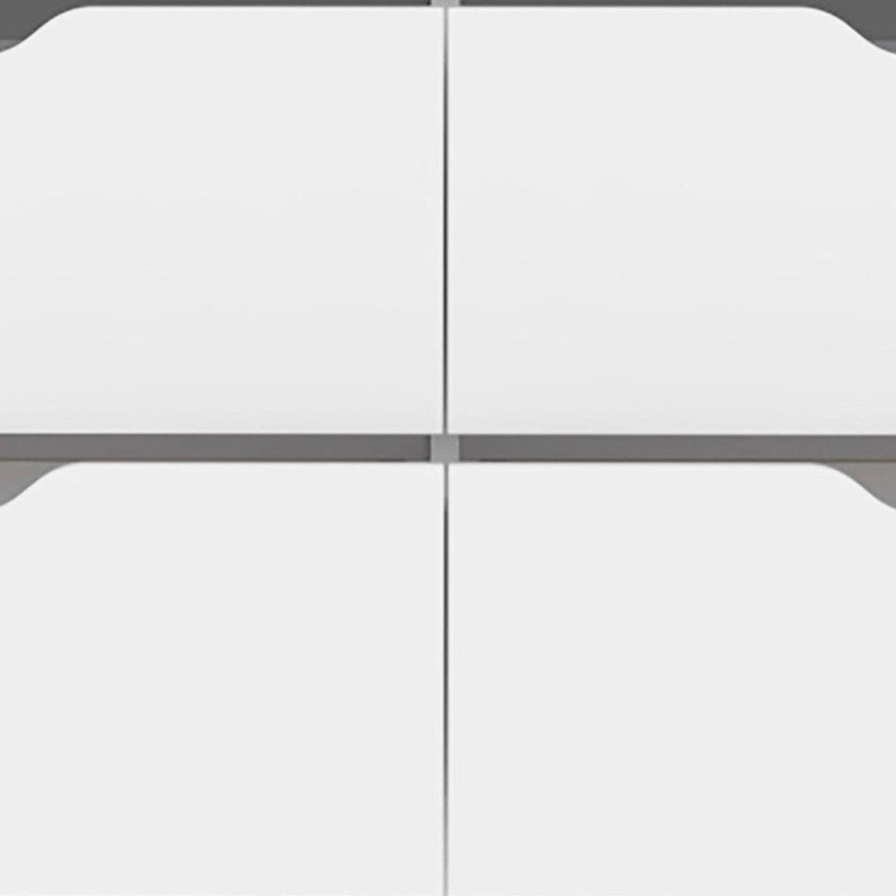 18" White Wood Five Drawer Dresser