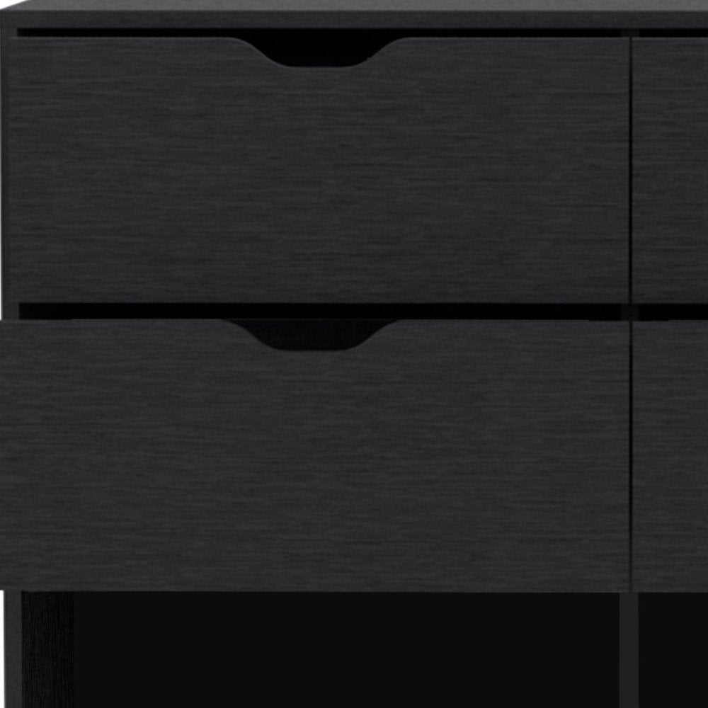 18" Black Wood Five Drawer Dresser — view 11