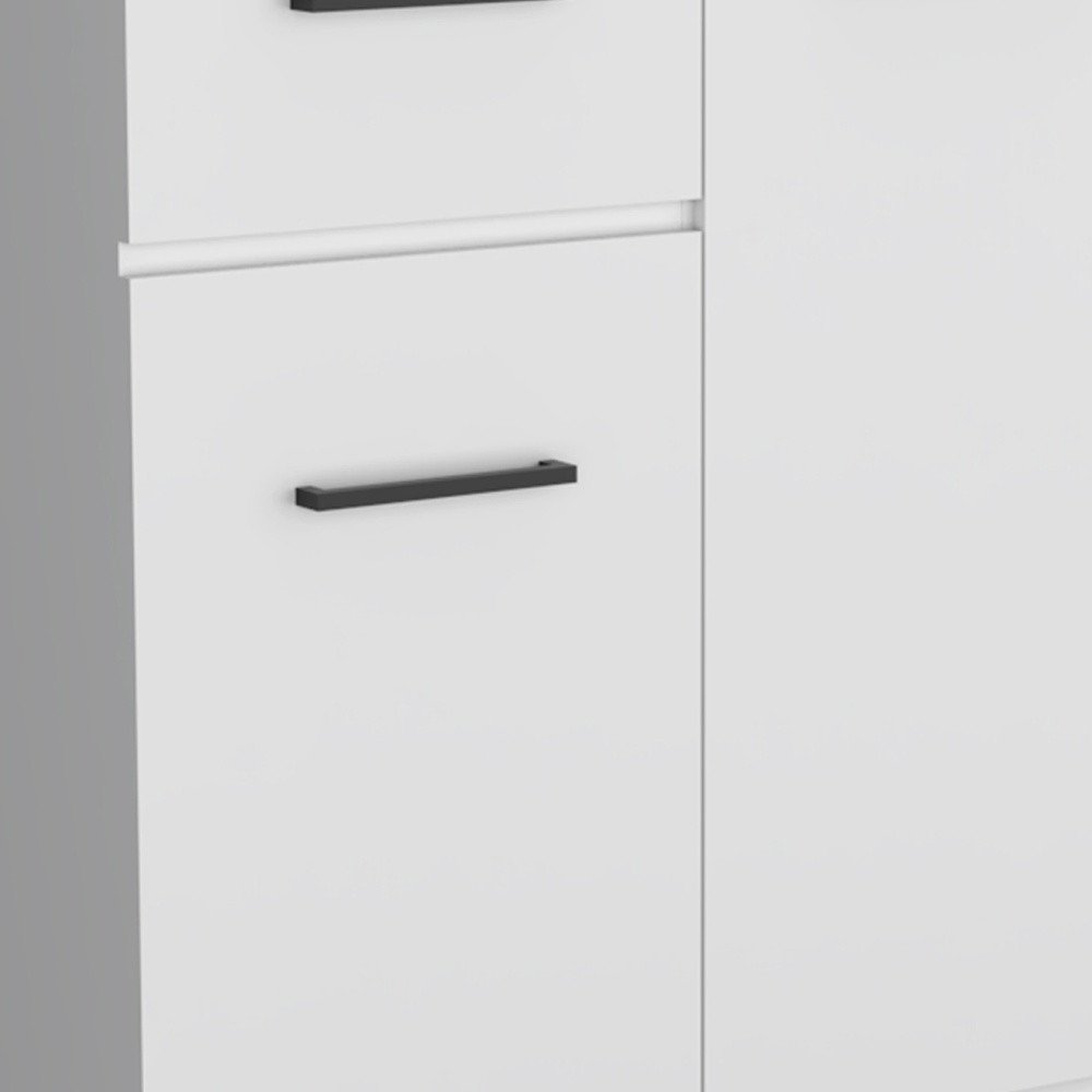37" White Wood Two Door Single Drawer Combo Dresser — view 6