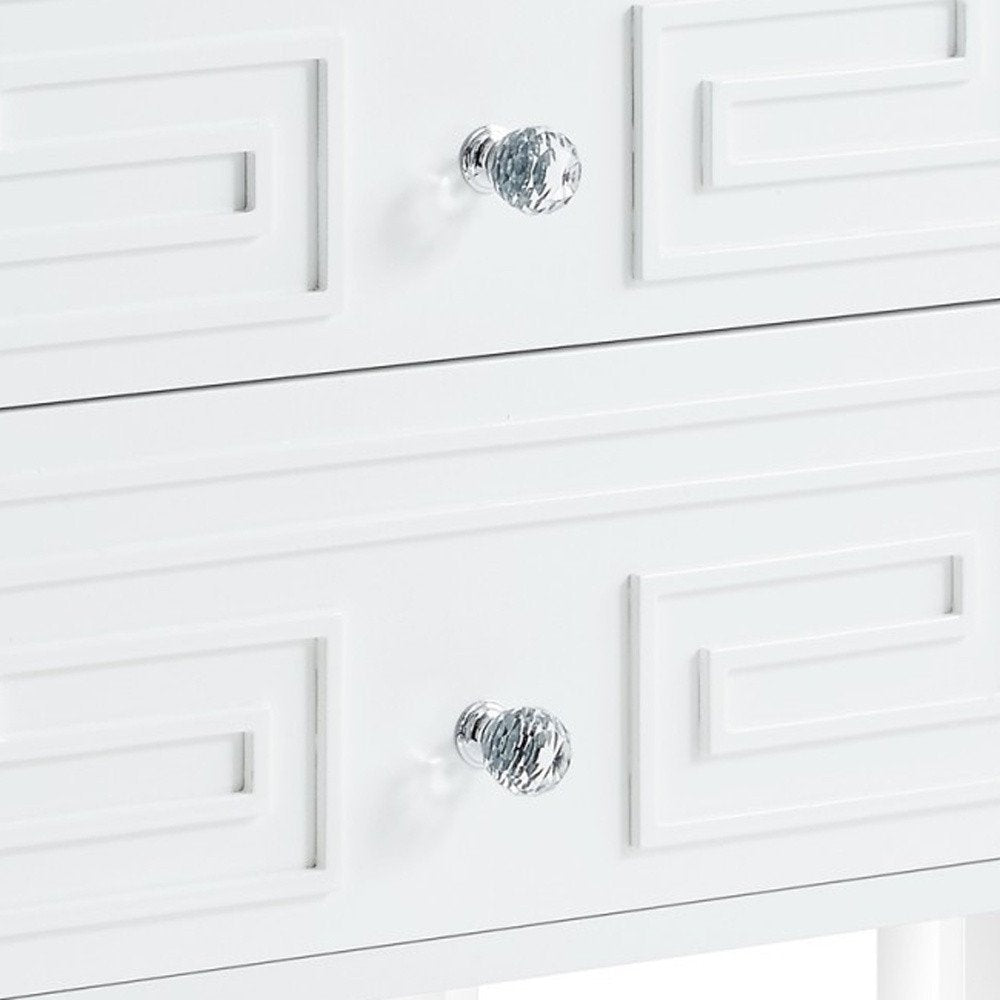 24" White And Clear Wood And Acrylic End Table With Two Drawers — view 7