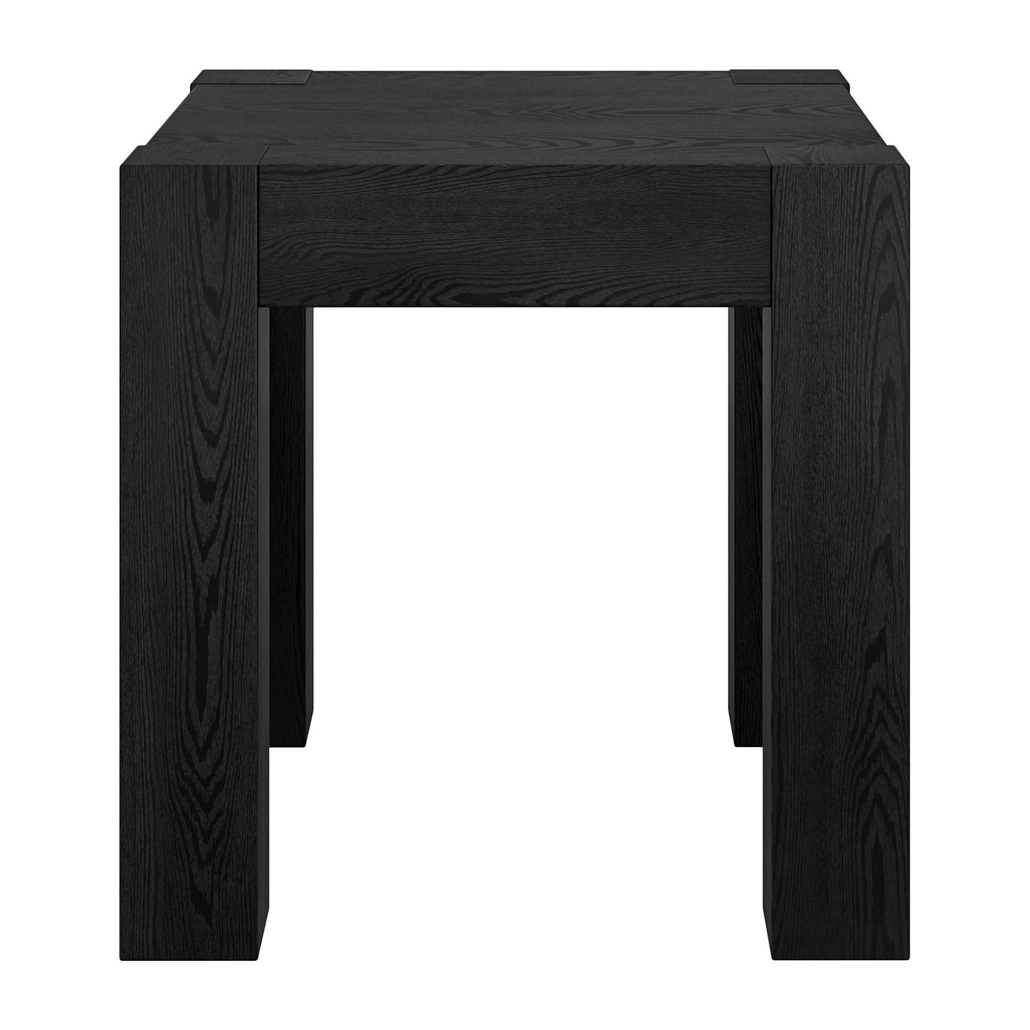 22" Black Wood Square End Table