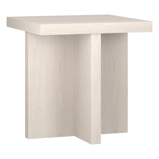 22" Alder White Wood Square End Table