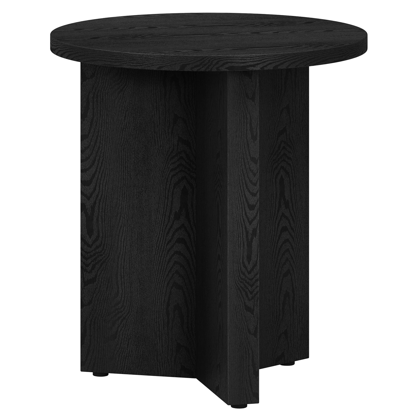 22" Black Wood Round End Table