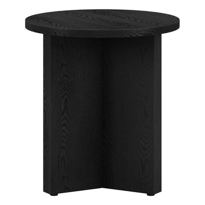 22" Black Wood Round End Table