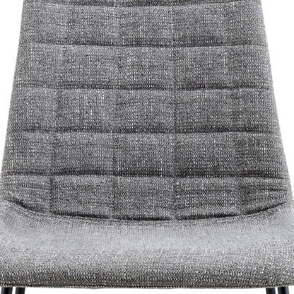 Set of Two Gray And Black Upholstered Fabric Dining Side Chairs HomeRoots