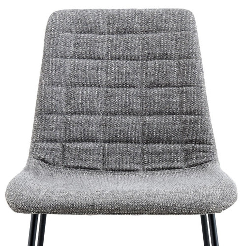 Set of Two Gray And Black Upholstered Fabric Dining Side Chairs HomeRoots