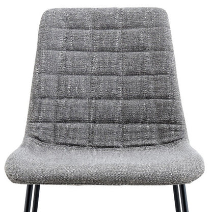 Set of Two Gray And Black Upholstered Fabric Dining Side Chairs HomeRoots