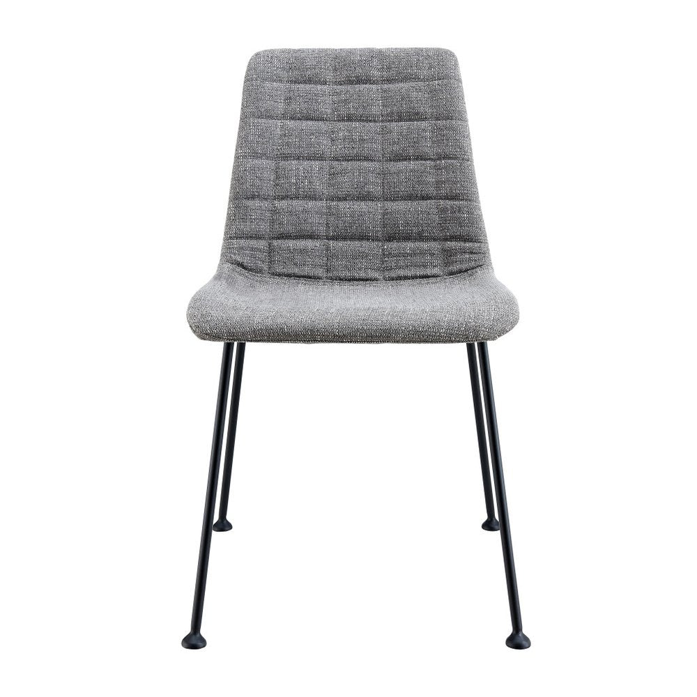Set of Two Gray And Black Upholstered Fabric Dining Side Chairs HomeRoots