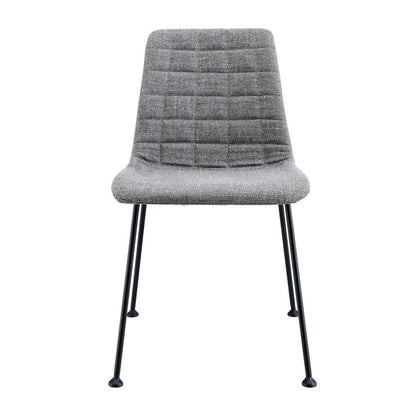 Set of Two Gray And Black Upholstered Fabric Dining Side Chairs HomeRoots