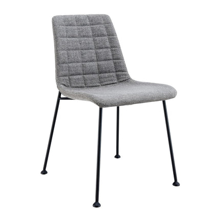 Set of Two Gray And Black Upholstered Fabric Dining Side Chairs HomeRoots