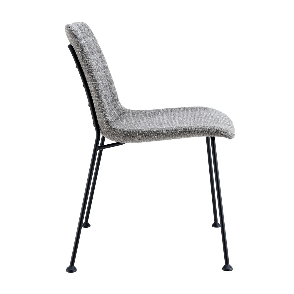 Set of Two Gray And Black Upholstered Fabric Dining Side Chairs HomeRoots