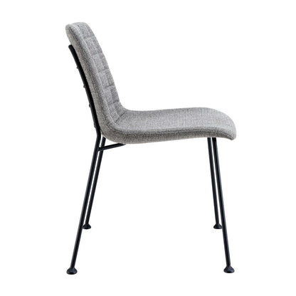 Set of Two Gray And Black Upholstered Fabric Dining Side Chairs HomeRoots