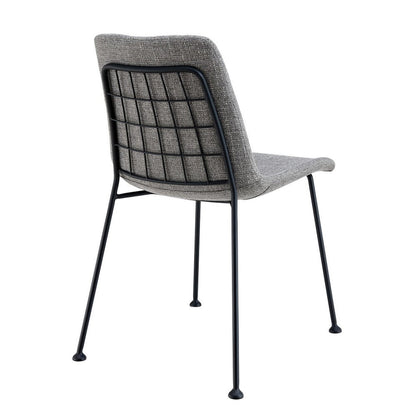 Set of Two Gray And Black Upholstered Fabric Dining Side Chairs HomeRoots