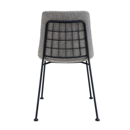 Set of Two Gray And Black Upholstered Fabric Dining Side Chairs HomeRoots