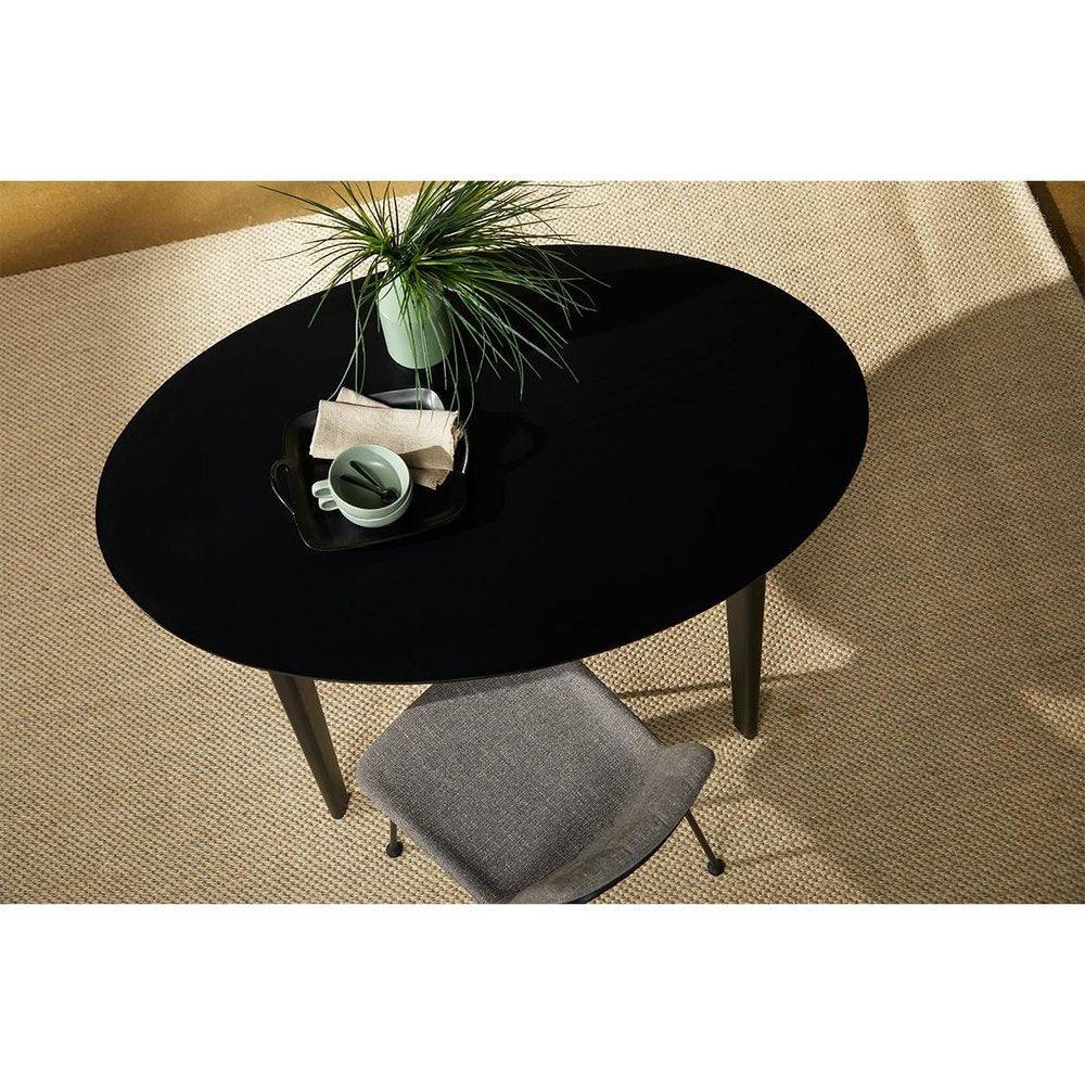 Set of Two Gray And Black Upholstered Fabric Dining Side Chairs HomeRoots