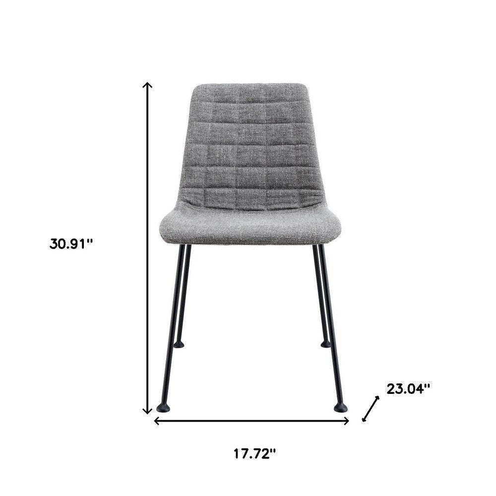 Set of Two Gray And Black Upholstered Fabric Dining Side Chairs HomeRoots