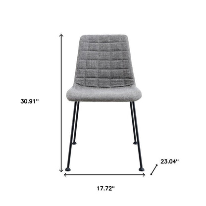 Set of Two Gray And Black Upholstered Fabric Dining Side Chairs HomeRoots