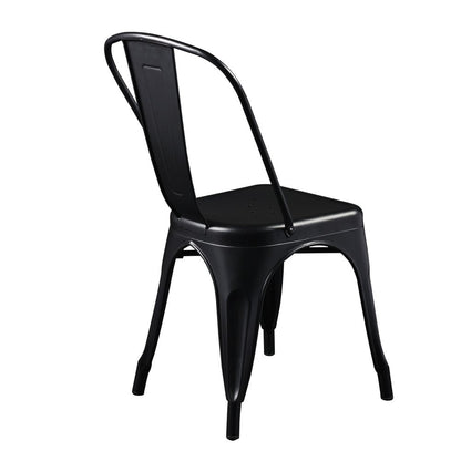 Set of Four Black Steel Dining Side Chairs HomeRoots