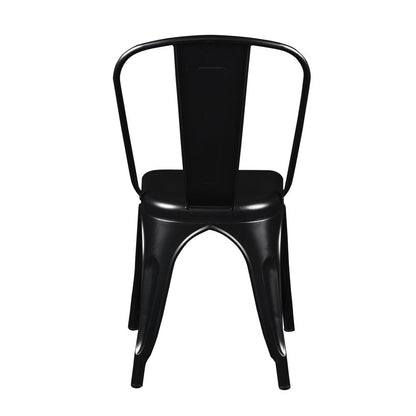 Set of Four Black Steel Dining Side Chairs HomeRoots