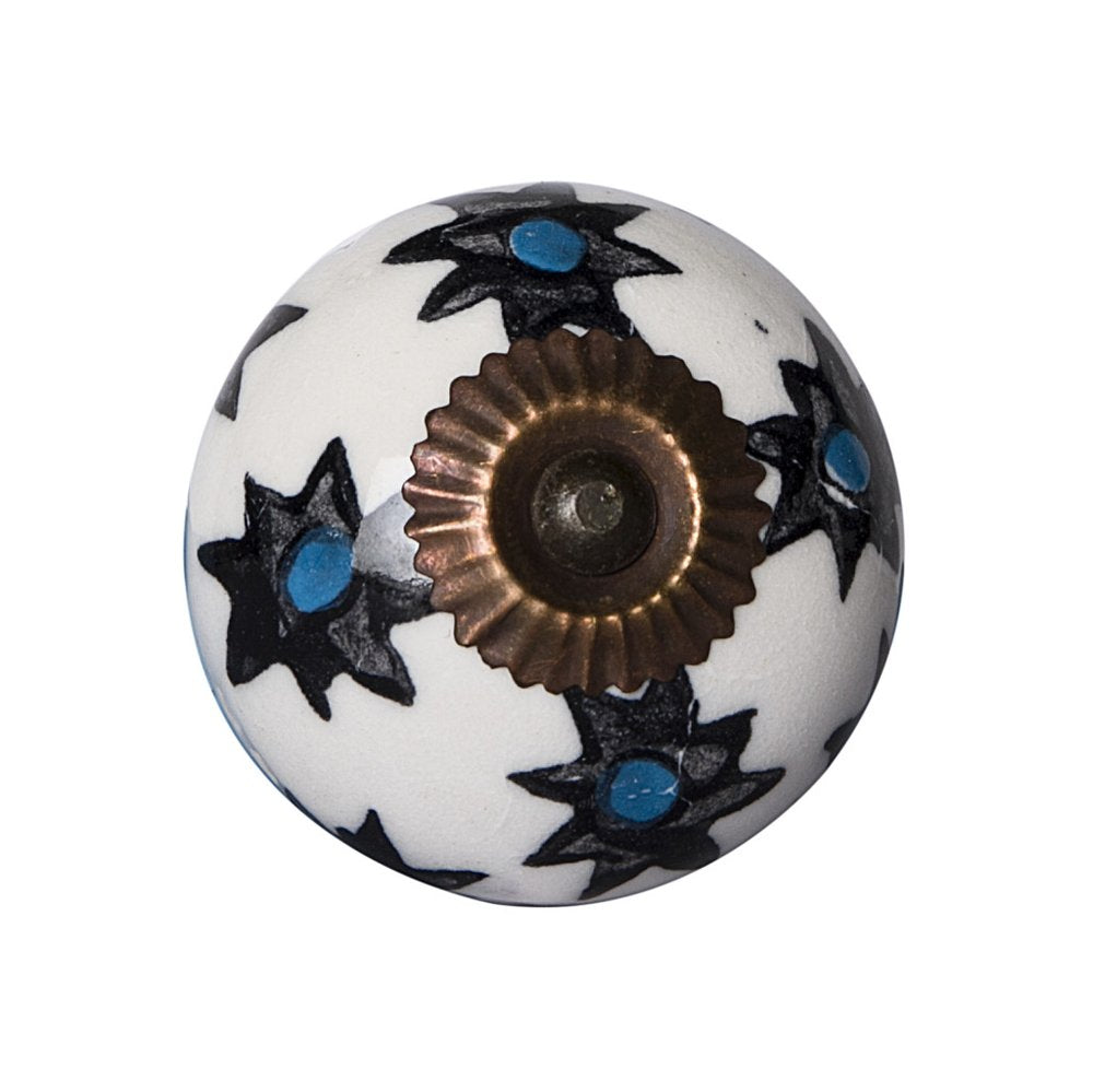 Set of Eight Black And White Ceramic And Metal Drawer Pull Knobs HomeRoots