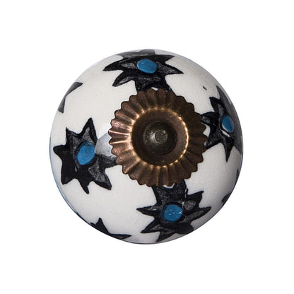 Set of Eight Black And White Ceramic And Metal Drawer Pull Knobs HomeRoots