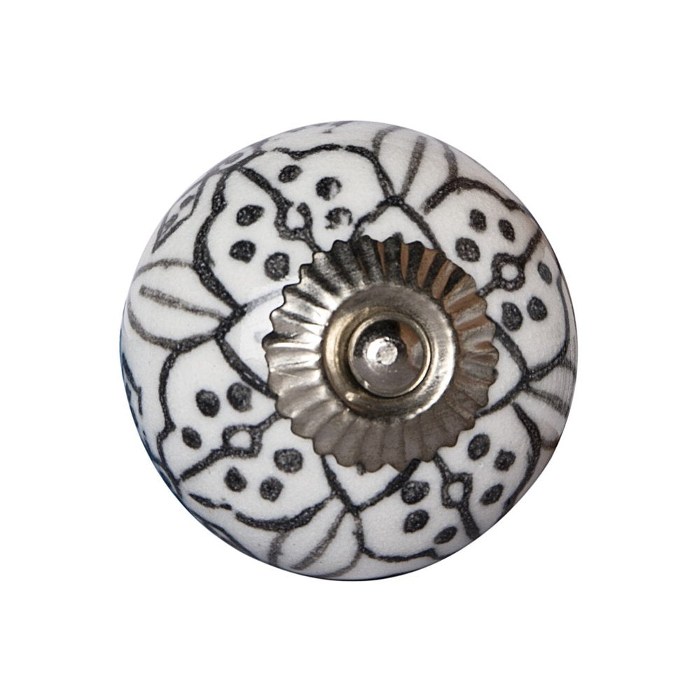 Set of Eight Black And White Ceramic And Metal Drawer Pull Knobs HomeRoots