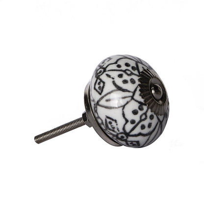 Set of Eight Black And White Ceramic And Metal Drawer Pull Knobs HomeRoots