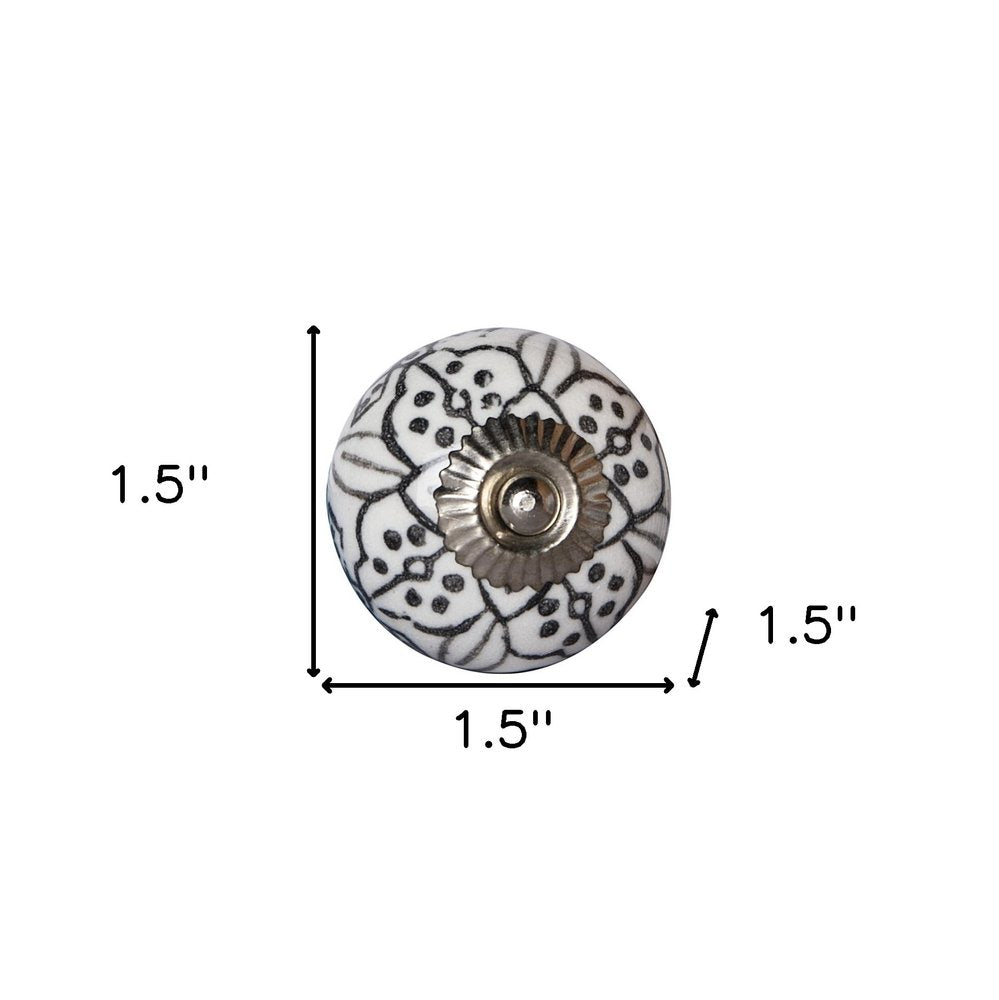 Set of Eight Black And White Ceramic And Metal Drawer Pull Knobs HomeRoots