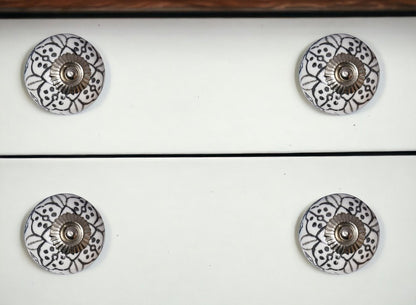 Set of Eight Black And White Ceramic And Metal Drawer Pull Knobs HomeRoots