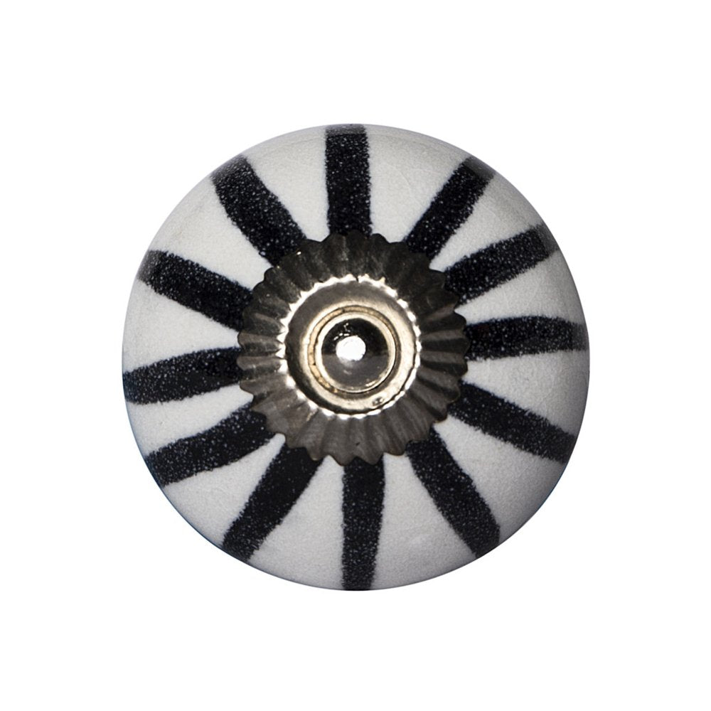 Set of Eight Black And White Ceramic And Metal Drawer Pull Knobs HomeRoots