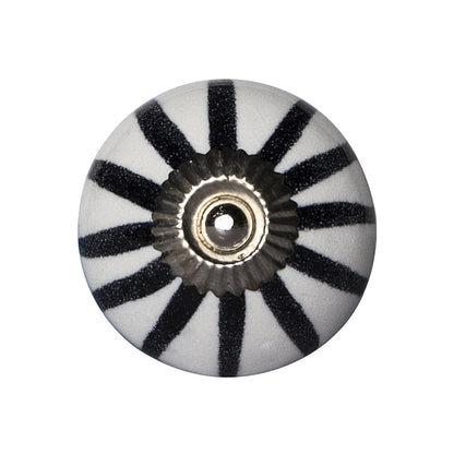 Set of Eight Black And White Ceramic And Metal Drawer Pull Knobs HomeRoots