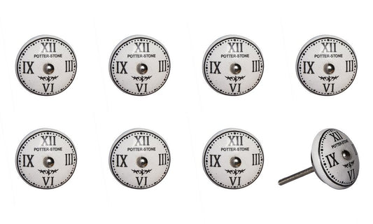 Set of Eight Black And White Ceramic And Metal Drawer Pull Knobs HomeRoots