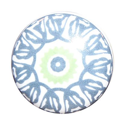Set of Eight Light Blue And White Ceramic And Metal Drawer Pull Knobs HomeRoots