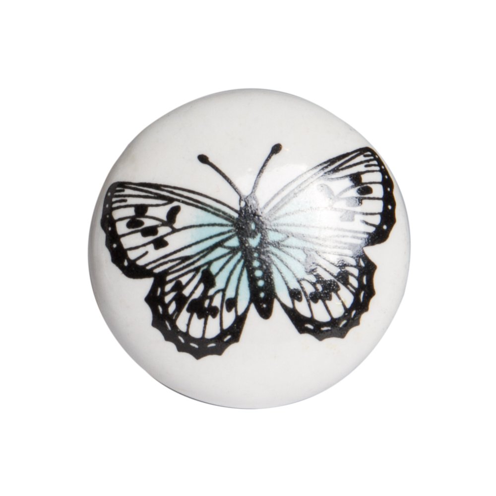Set of Eight Black And White Ceramic And Metal Drawer Pull Knobs HomeRoots