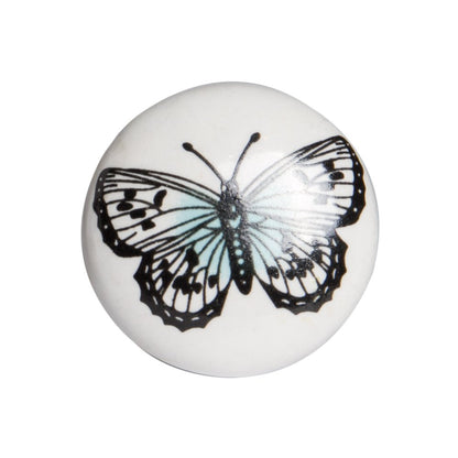 Set of Eight Black And White Ceramic And Metal Drawer Pull Knobs HomeRoots