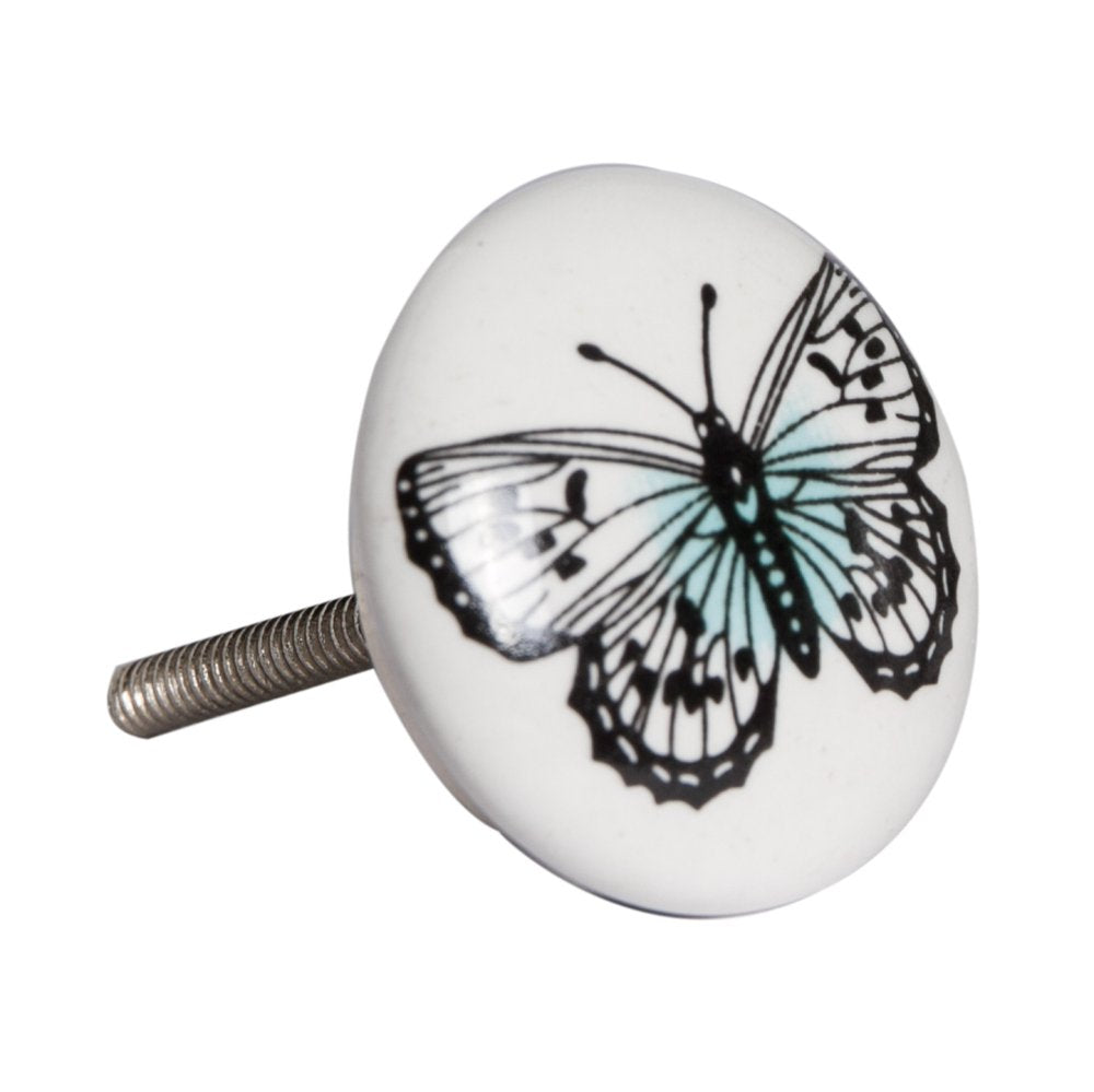 Set of Eight Black And White Ceramic And Metal Drawer Pull Knobs HomeRoots
