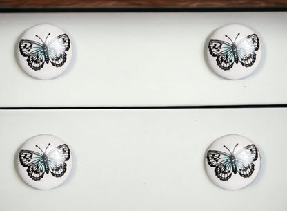 Set of Eight Black And White Ceramic And Metal Drawer Pull Knobs HomeRoots