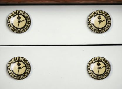Set of Eight Black And Off White Ceramic And Metal Drawer Pull Knobs HomeRoots