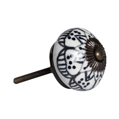 Set of Eight Black And White Ceramic And Metal Drawer Pull Knobs HomeRoots
