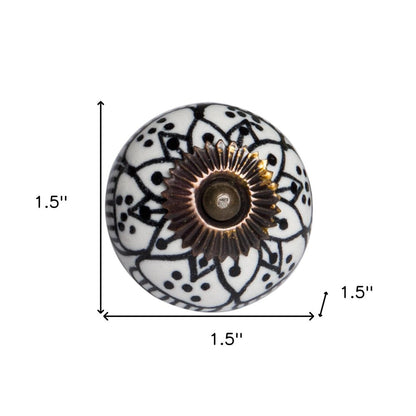 Set of Eight Black And White Ceramic And Metal Drawer Pull Knobs HomeRoots