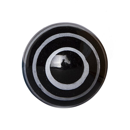 Set of Eight Black And Gray Ceramic And Metal Drawer Pull Knobs HomeRoots