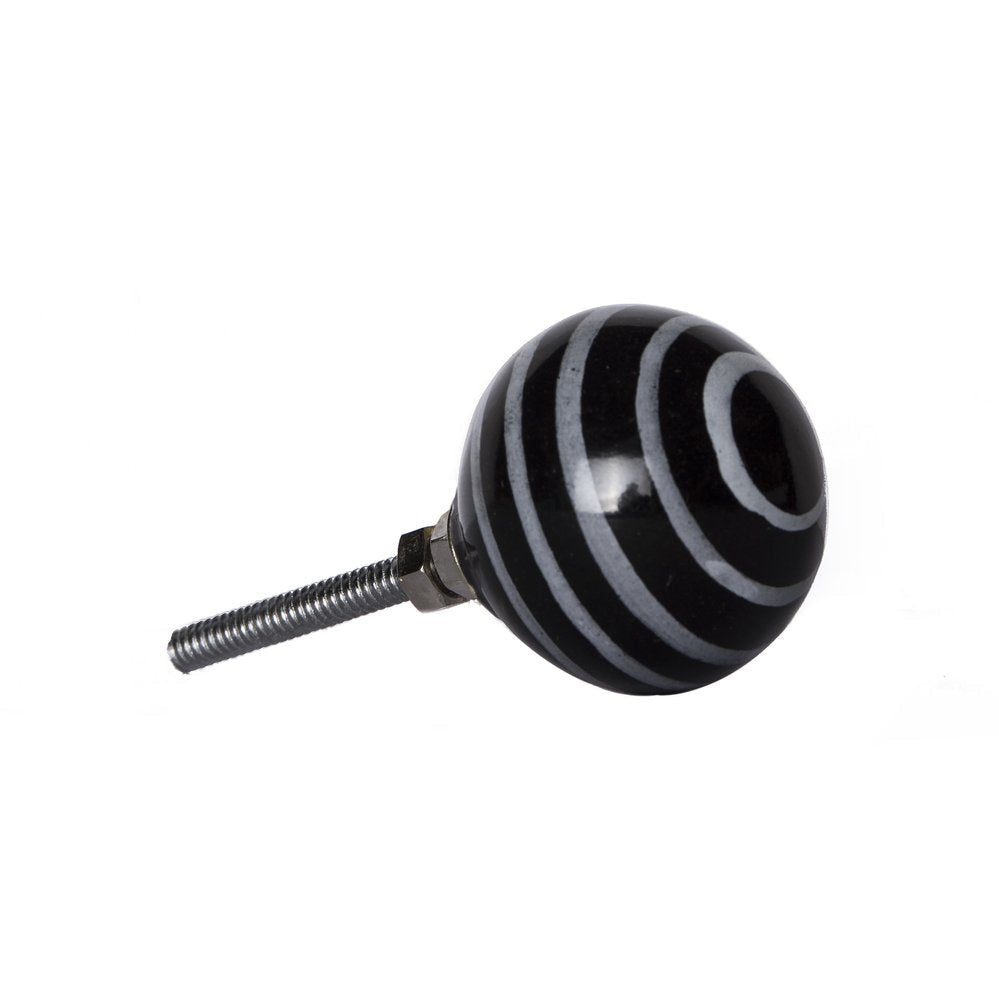 Set of Eight Black And Gray Ceramic And Metal Drawer Pull Knobs HomeRoots