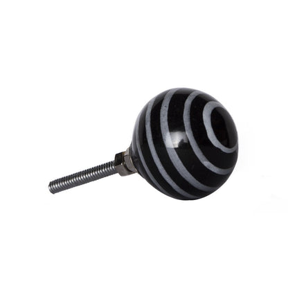 Set of Eight Black And Gray Ceramic And Metal Drawer Pull Knobs HomeRoots