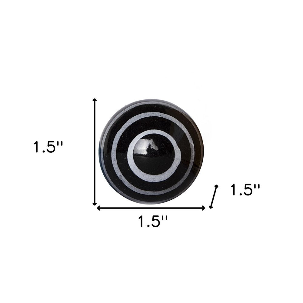 Set of Eight Black And Gray Ceramic And Metal Drawer Pull Knobs HomeRoots
