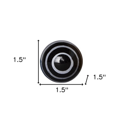 Set of Eight Black And Gray Ceramic And Metal Drawer Pull Knobs HomeRoots