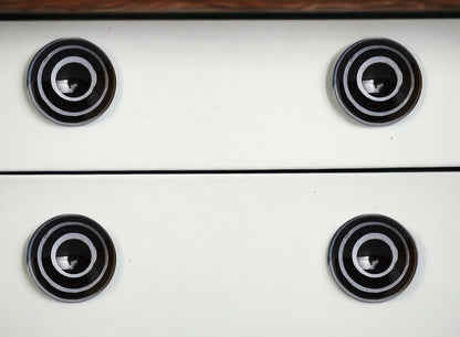 Set of Eight Black And Gray Ceramic And Metal Drawer Pull Knobs HomeRoots