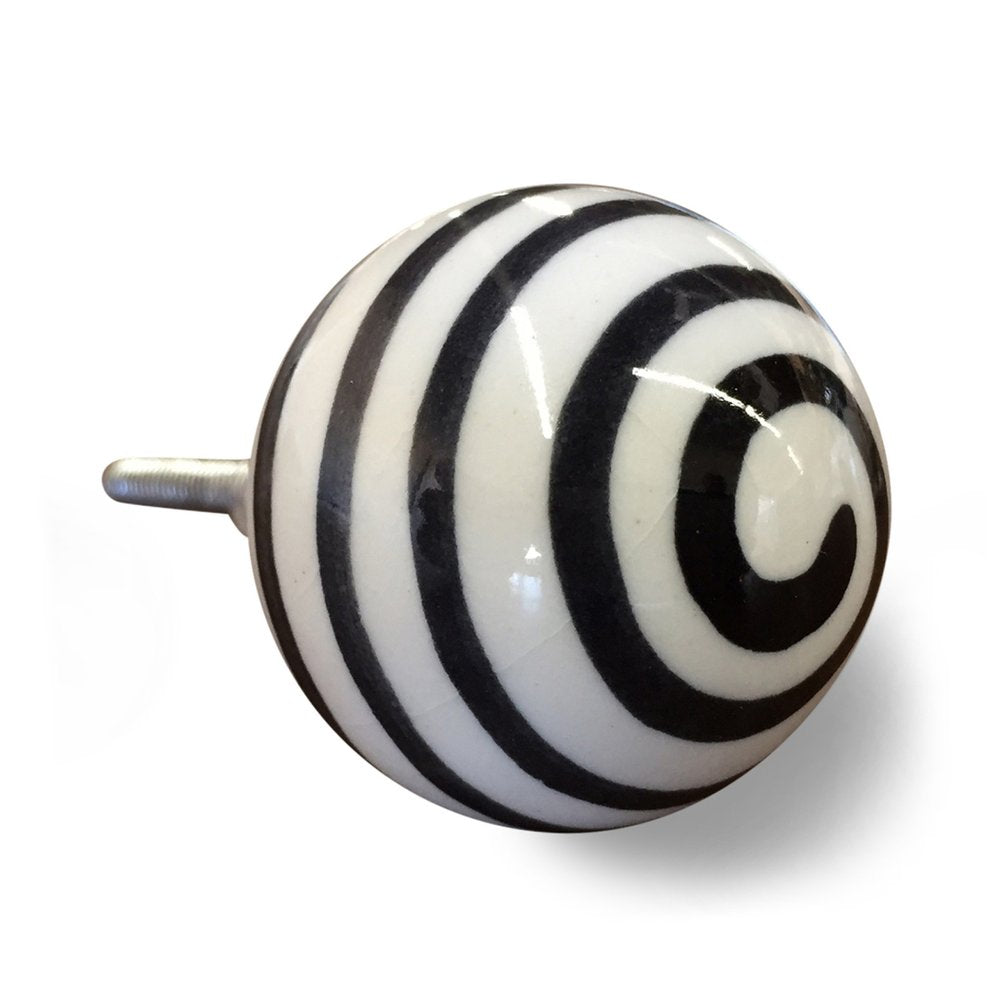 Set of Eight Black And White Ceramic And Metal Drawer Pull Knobs HomeRoots