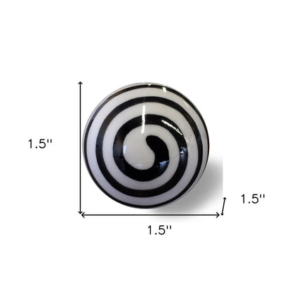 Set of Eight Black And White Ceramic And Metal Drawer Pull Knobs HomeRoots